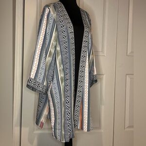 NWT Christopher & Banks Multicolor Patterned Kimono, Large/X-Large